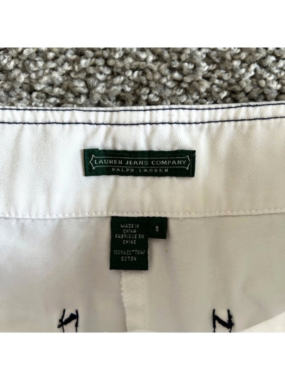 Ralph Lauren Women's Sz 8 White Sailor Pants Button Detail Wide Leg Crop - Picture 5 of 10